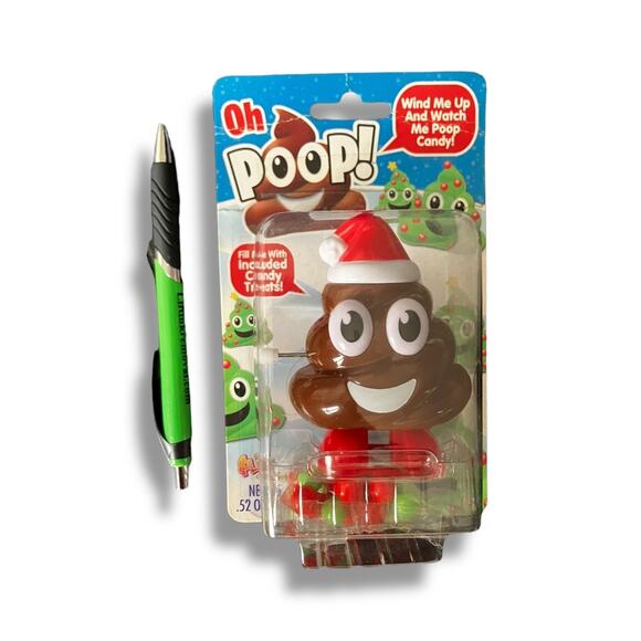 Oh Poop Wind-Up Candy Dispenser with Santa Hat – New in Package - Picture 3 of 4